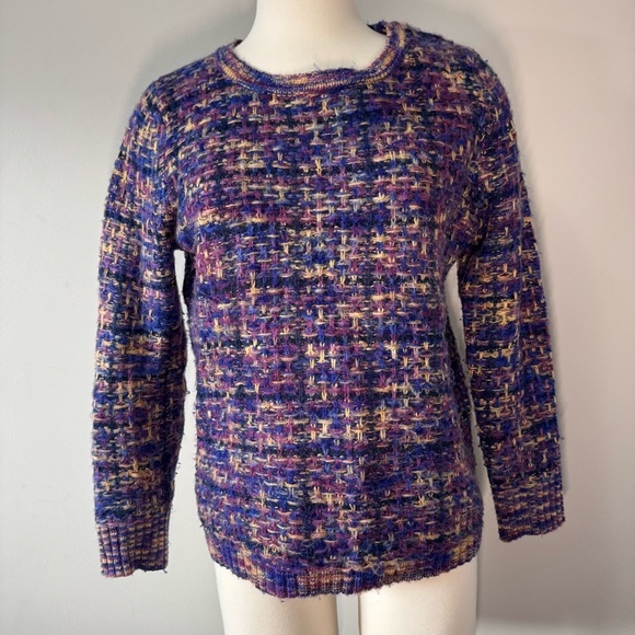 Parkhurst Maeve Pullover Multicolor Textured Crew Neck Sweater - Picture 1 of 9
